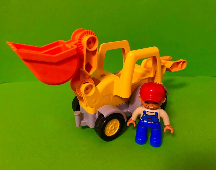 Lego DUPLO Grävmaskin Grävskopa med Figur Gubbe Legogubbe