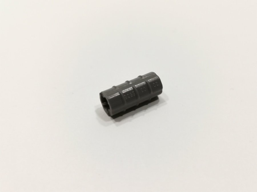 Lego - technic - axle connector - 2L - part 6538b - mörkgrå (bluish)