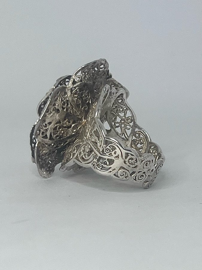 Sterling sølv filigran fingerring