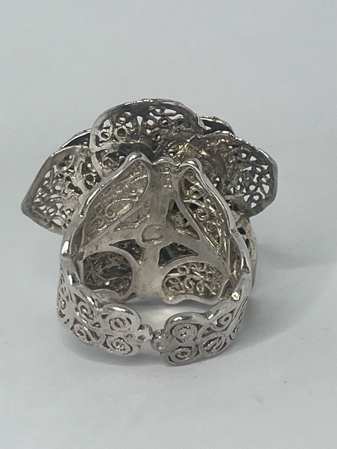 Sterling sølv filigran fingerring