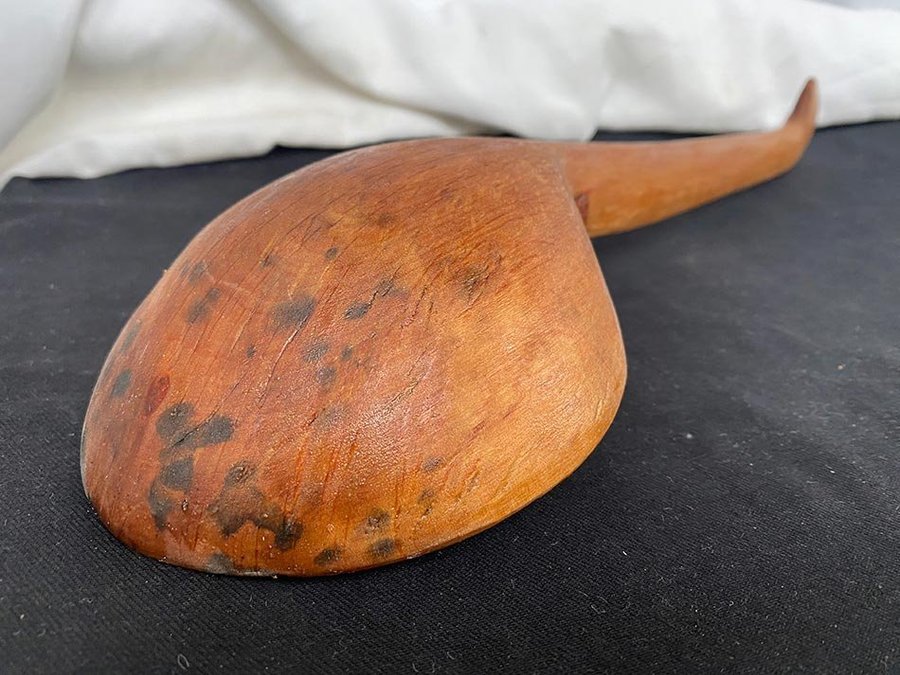 Antique Hand-Carved Oak Wood Giant Ladle