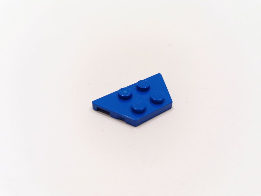 Lego - vinge - plate - hörn - 2x4 - part 51739 - blå