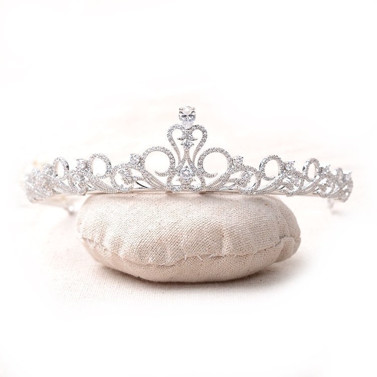 Kristall bröllop hår krona tiara