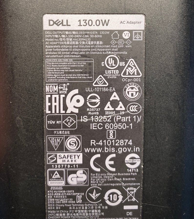 Dell 130W AC Adapter Original