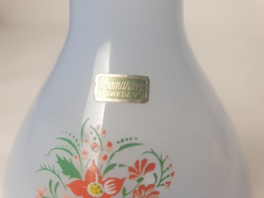 Vas Hovmantorp glasbruk handmålad etikett markerat RETRO VINTAGE