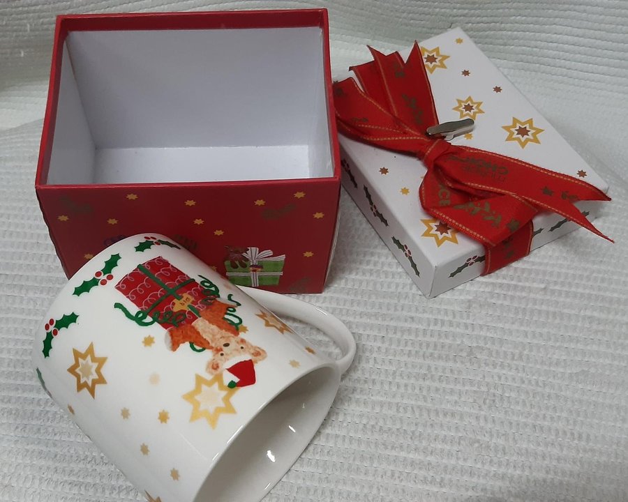 Mugg in porcelaing box with music Rope CHRISTMAS