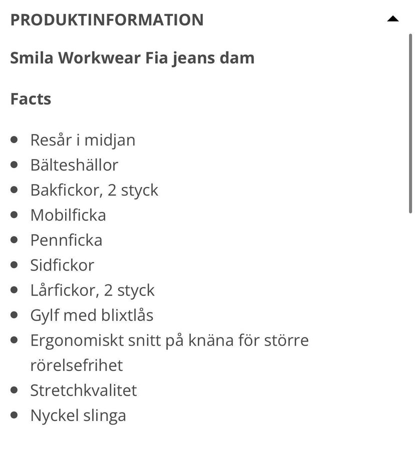 Helt nya!! arbetsbyxor, Smila workwear Fia jeans, nypris 879 kr, svart