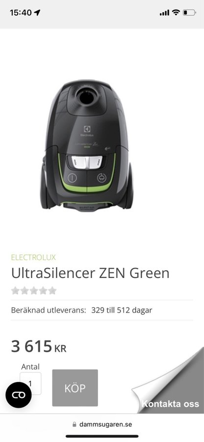 Electrolux UltraSilencer ZEN Green dammsugare