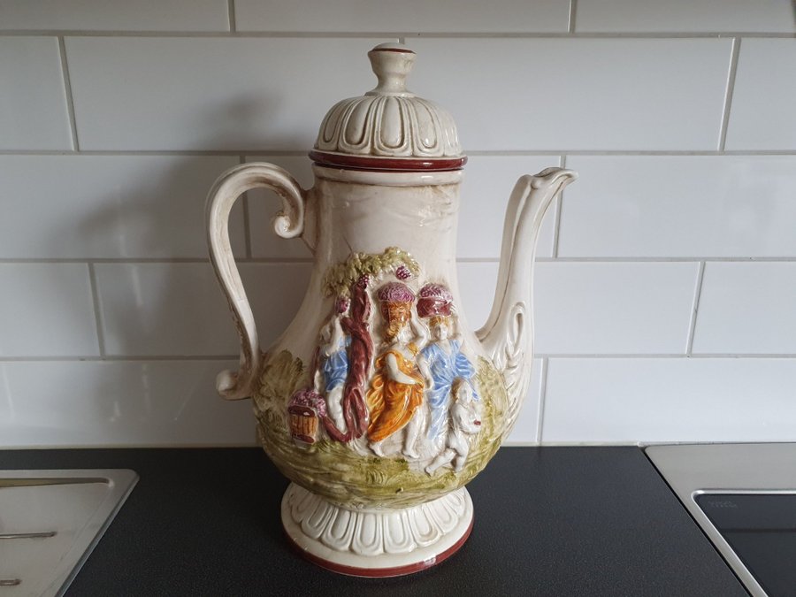 ÄLDRE STOR KANNA från CAPODIMONTE ANNI KERAMIK / ITALY/1950-60 tal