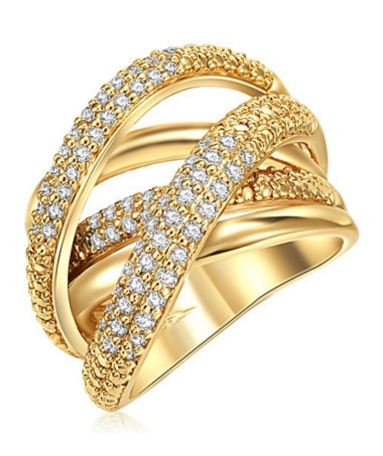 NY! Vacker ring guld Cubic Zirconia stl 52 165 mm - SAMANTHA ROSE