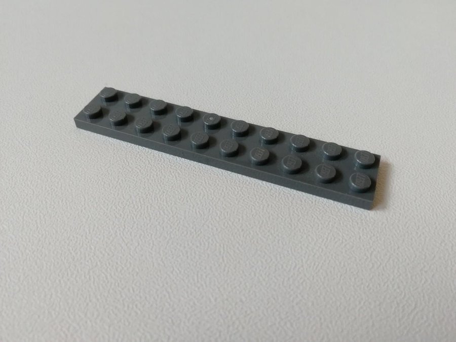 Lego - plate - platt - bas - 2x10 - part 3832 - mörkgrå (bluish)