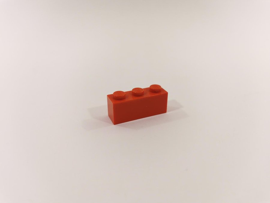 Lego - brick - bas - 1x3 - part 3622 - röd