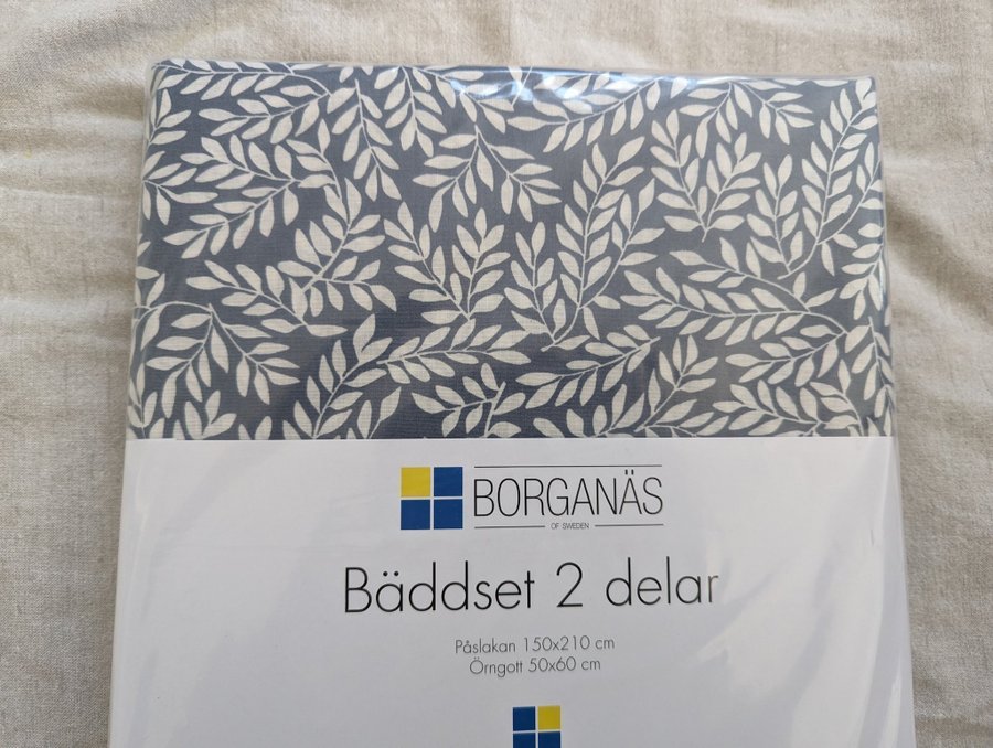 Nytt bäddset/påslakanset Hulda blå från Borganäs