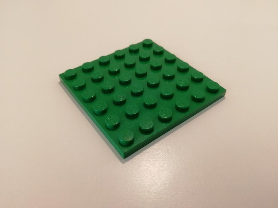 Lego - platta - plate - 6x6 - part 3958 - grön