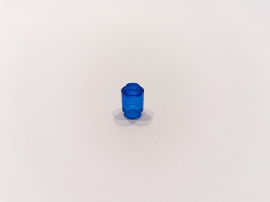 Lego - transparent - 1x1 - rund - part 3062a - solid stud - blå (trans blue)