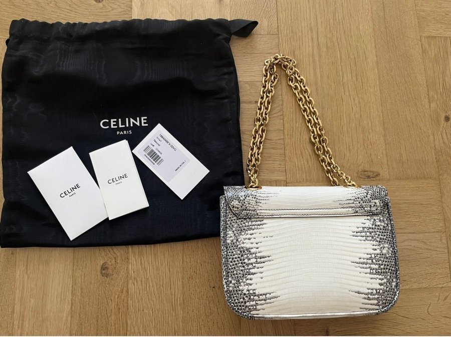 CELINE C Bag Lizard Handbag U-CE-1159