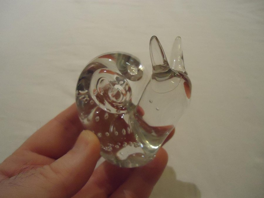 Snigel av glas konst dekorations föremål 7 cm höjd snail figurin