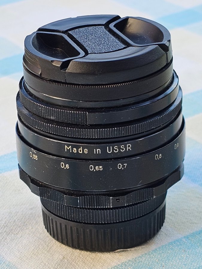 HELIOS-44-2, 58mm f/2 med OMVÄND FRONTLINS och MELLANRINGAR