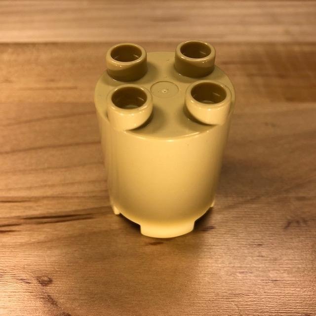 LEGO Duplo delar/tillbehör "beige kloss 2x2 rund hög" - begagnat från Peklek!