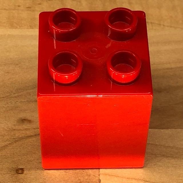 LEGO Duplo delar/tillbehör "röd kloss 2x2 hög" - begagnat från Peklek!