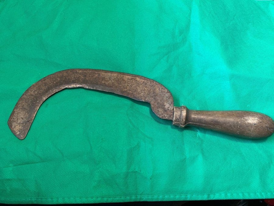 Antik skära Handgjorda Skördeverktyg Sickle med trähandtag antique