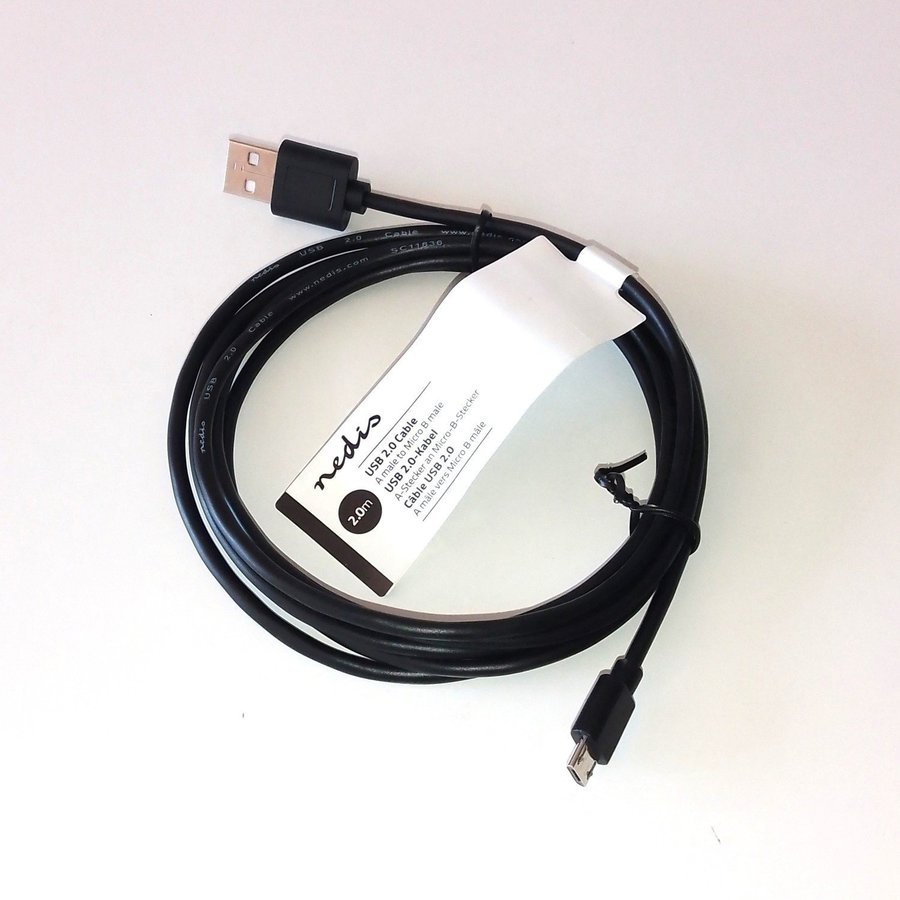 Ny USB micro B hane - A hane kabel. T.ex. laddkabel eller adapter till mobil mm.