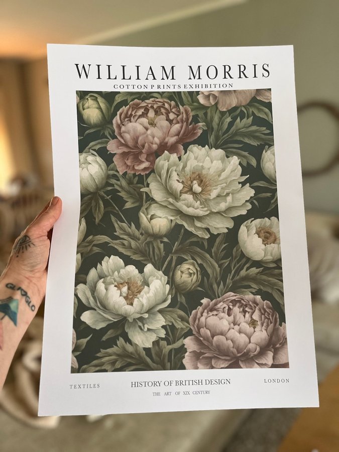 Poster A3 William Morris ”Peony”