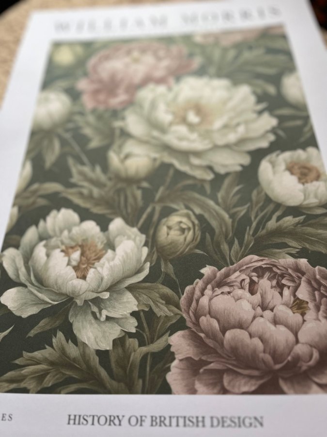 Poster A3 William Morris ”Peony”