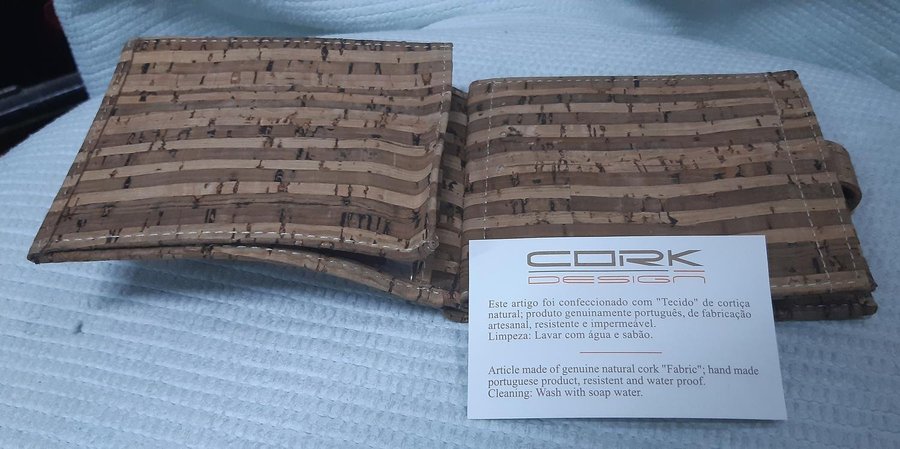 Cork Design in natural cork fabric Wallet kork plånbok