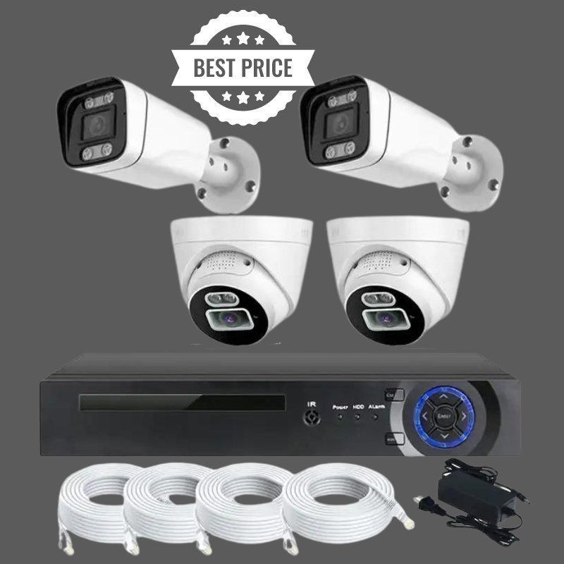 4K 8MP Kamera: Full Color Night Vision, POE IP, NVR 4-kanals