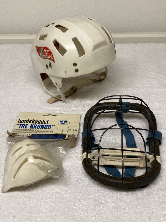 Tre Kronor Special Hammarplast Hockey Hjälm Hakskydd Målvaktsmask Retro Vintage