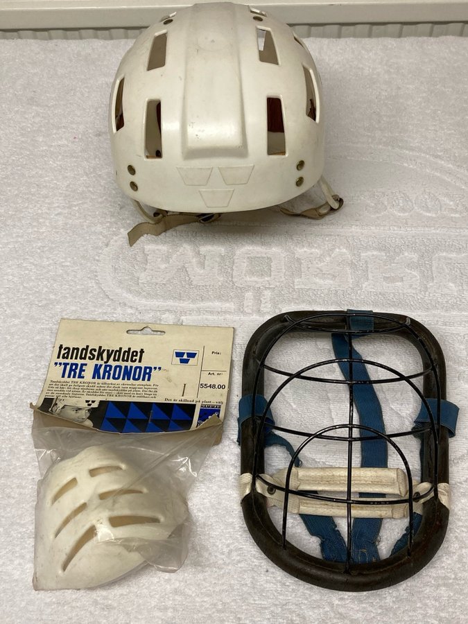 Tre Kronor Special Hammarplast Hockey Hjälm Hakskydd Målvaktsmask Retro Vintage