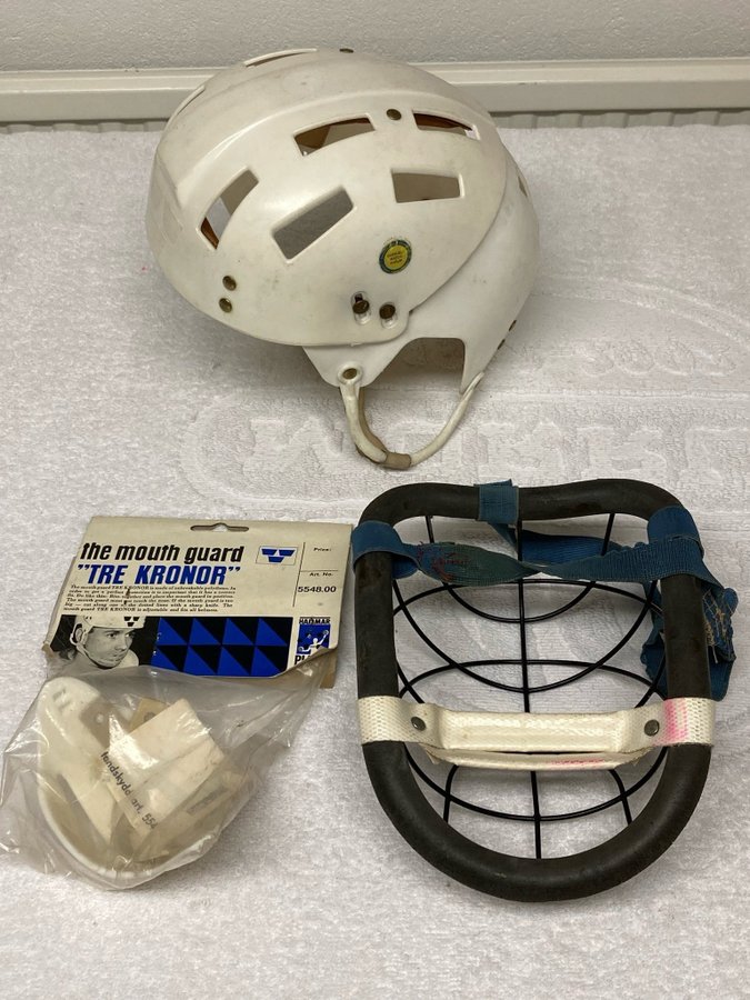 Tre Kronor Special Hammarplast Hockey Hjälm Hakskydd Målvaktsmask Retro Vintage