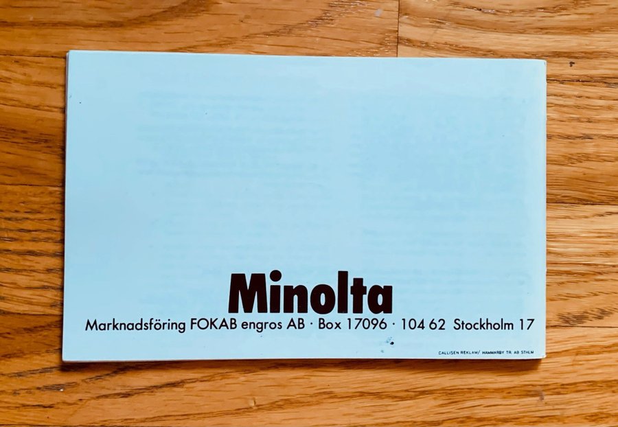 Minolta XG1 XG9 Bruksanvisning svensk text