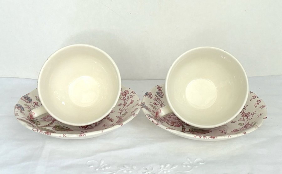 2 kaffekoppar - ROSE CHINTZ - Johnson Bros ENGLAND vintage