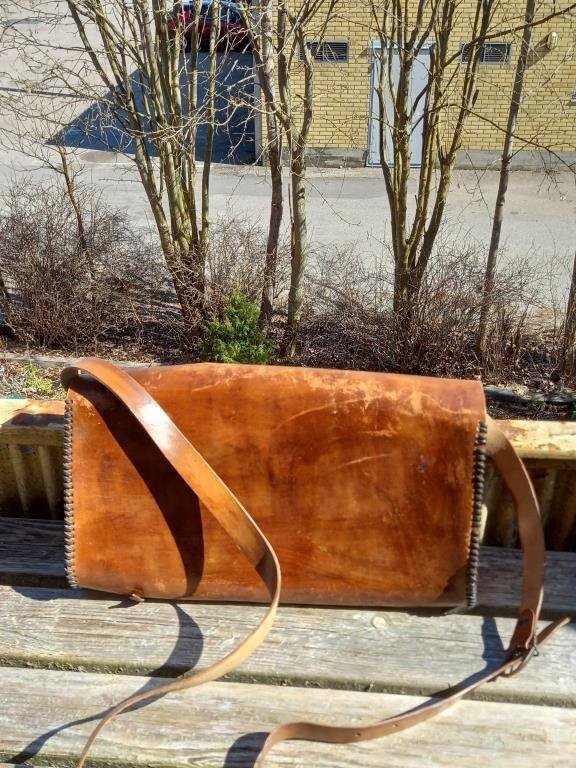 Vintage äkta skinnväska skinn crossbody väska