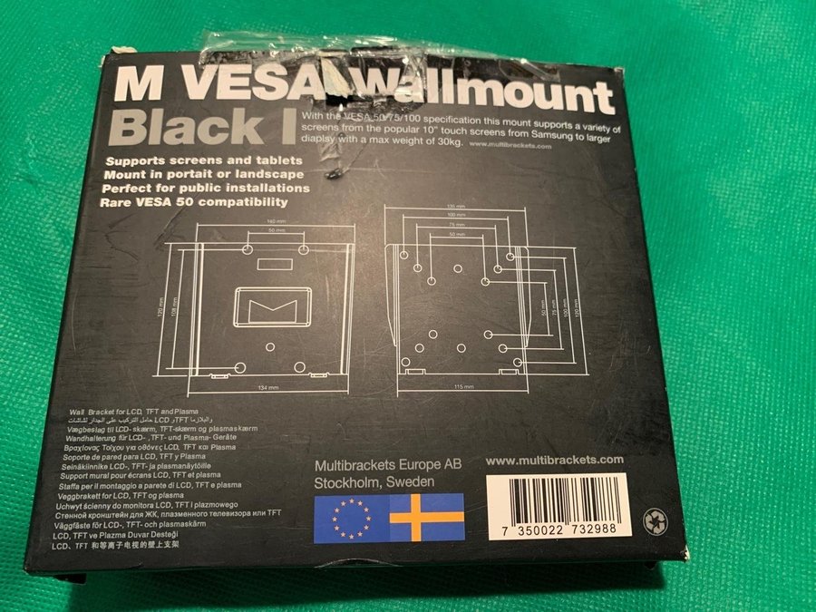 M VESA Wallmount I Black TV-fästen  skärmfästen upp till 30 kg