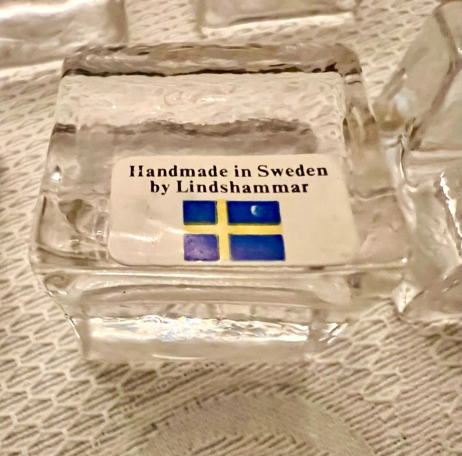 6 smörknivsställ från Lindshammmar glasbruk