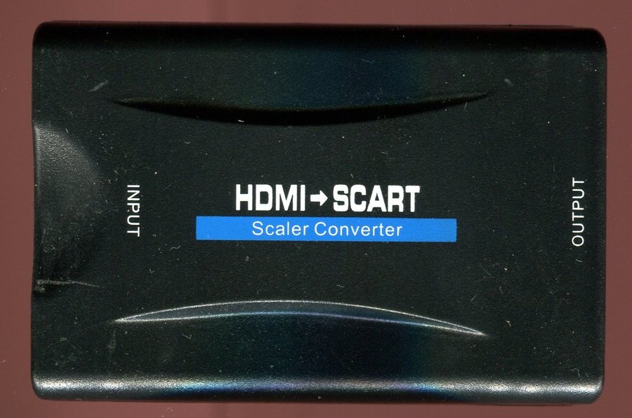 Adapter omvandlar HDMI till SCART analog signal