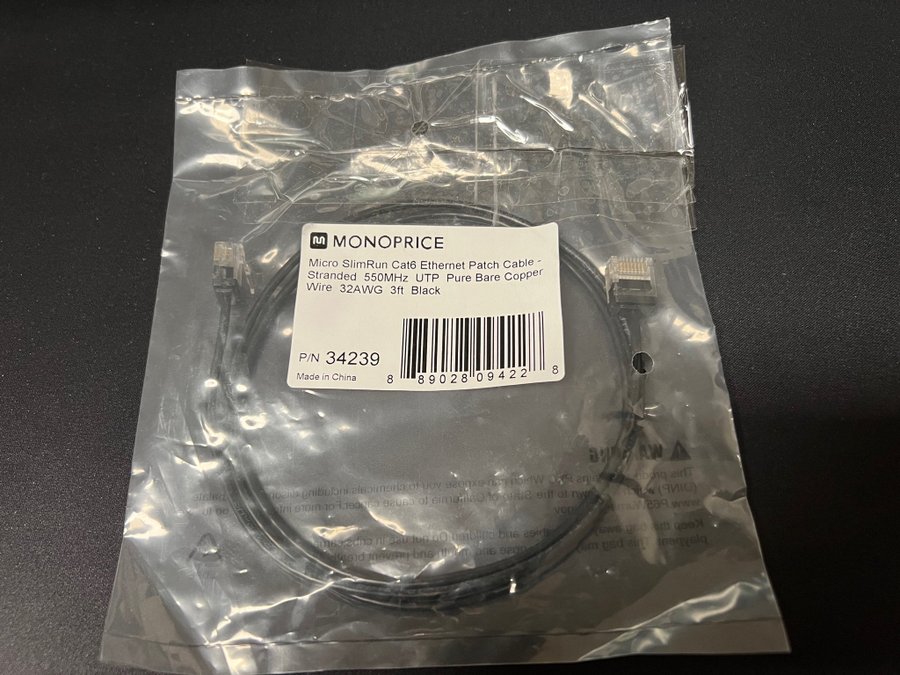 Monoprice Cat6 Ethernet Patch Cable - 3 Feet