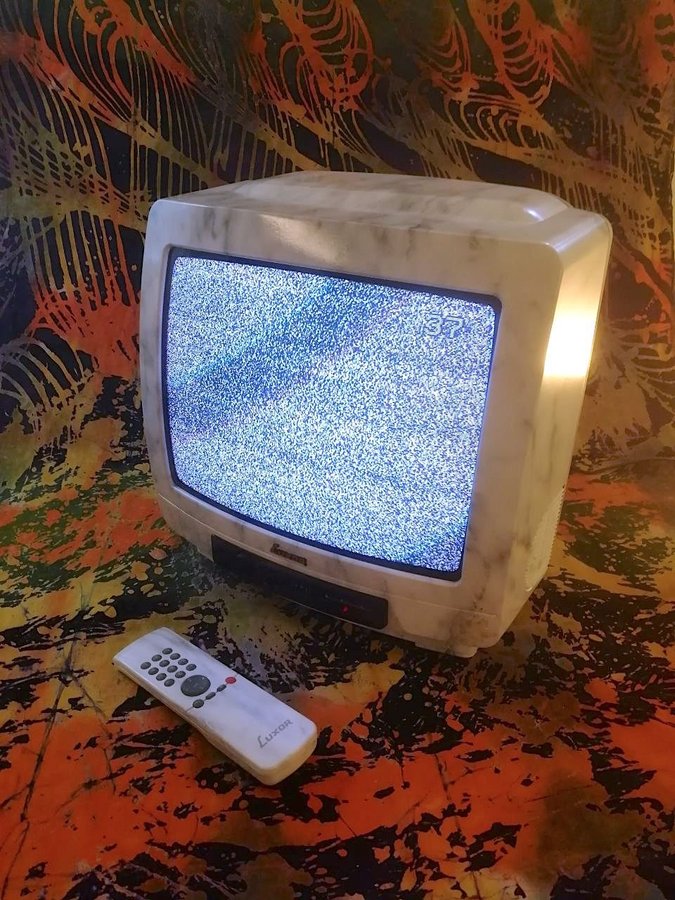 Vintage CRT TV, Marmorimitation (Luxor 180 3331)