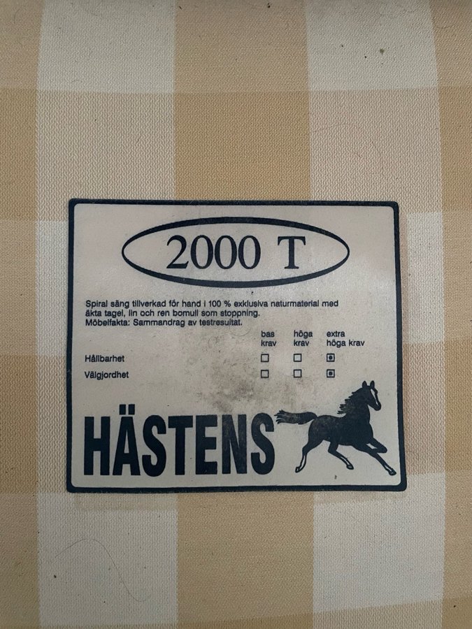 Hästens 2000 T kontinental Dubbelsäng