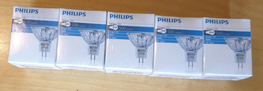 Glödlampor Philips 12 V 35  W 500 Lumen 5 st