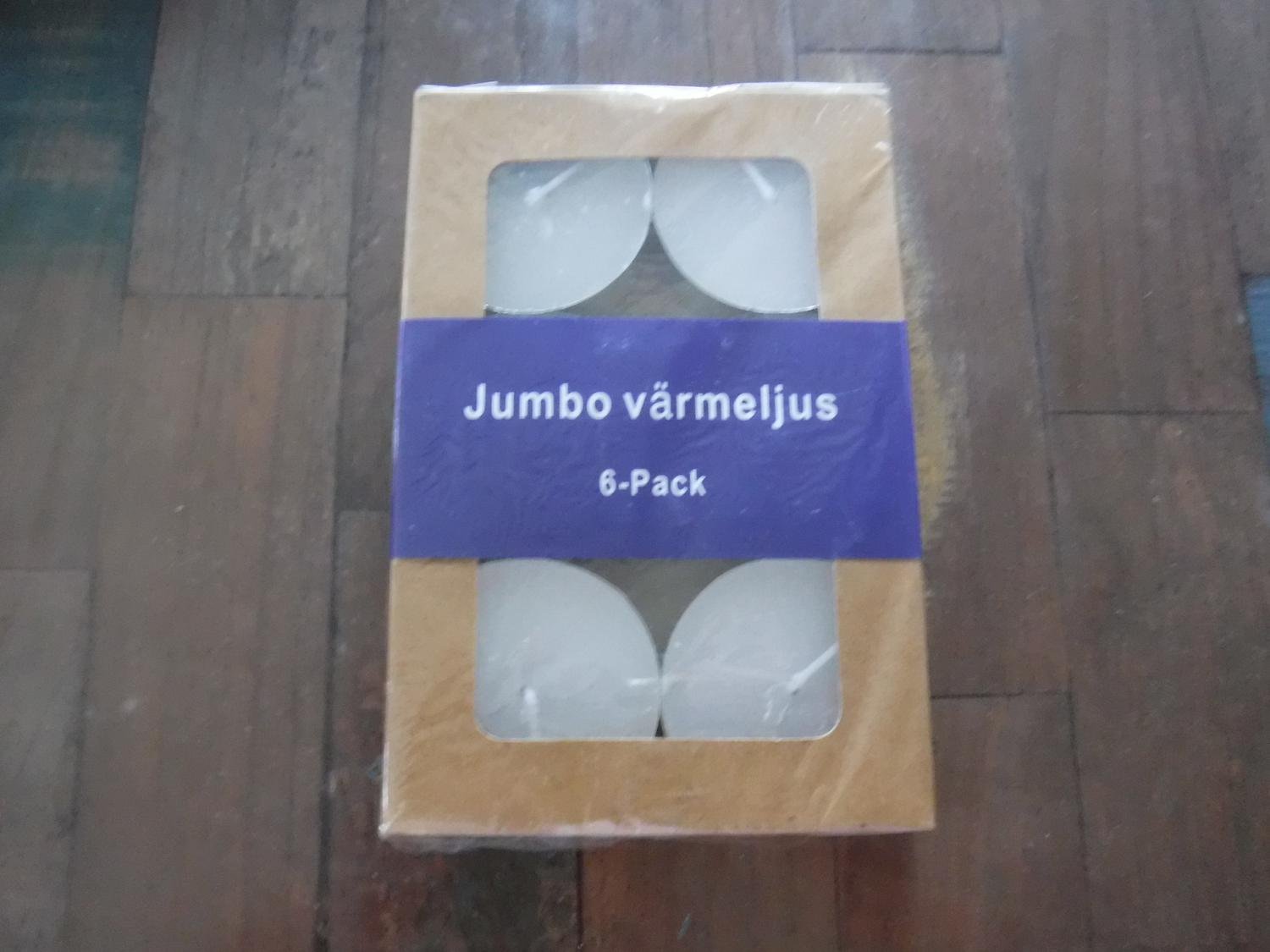 Jumbo värmeljus 6-pack