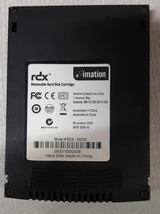 Imation RDX 160GB Removable Disk Cartridge