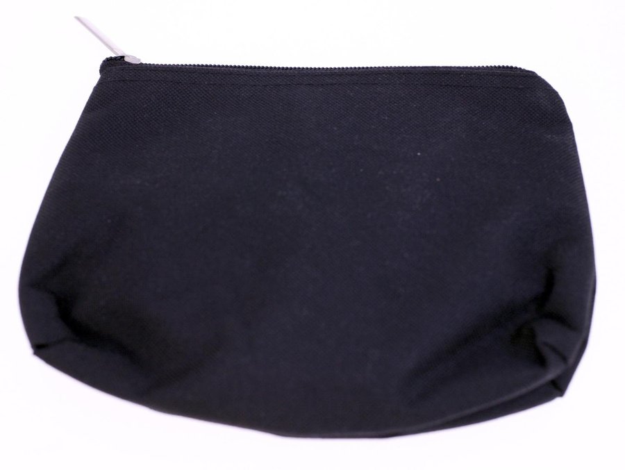 Looks mini black zipped pouch suitable for make-up-circa 00's-Weight 28g