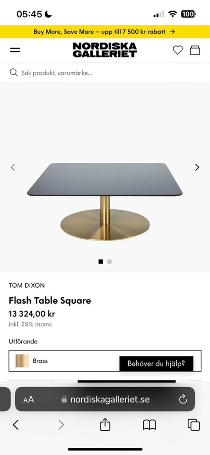 Tom Dixon Flash Table Square