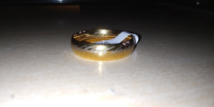 Ring LotR "The One Ring" rostfritt stål guld mått 10 (US)/619 mm circ