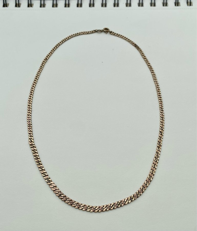 Vintage AMERIKANER Guld halsband / Kedja / Länk 44,7 cm