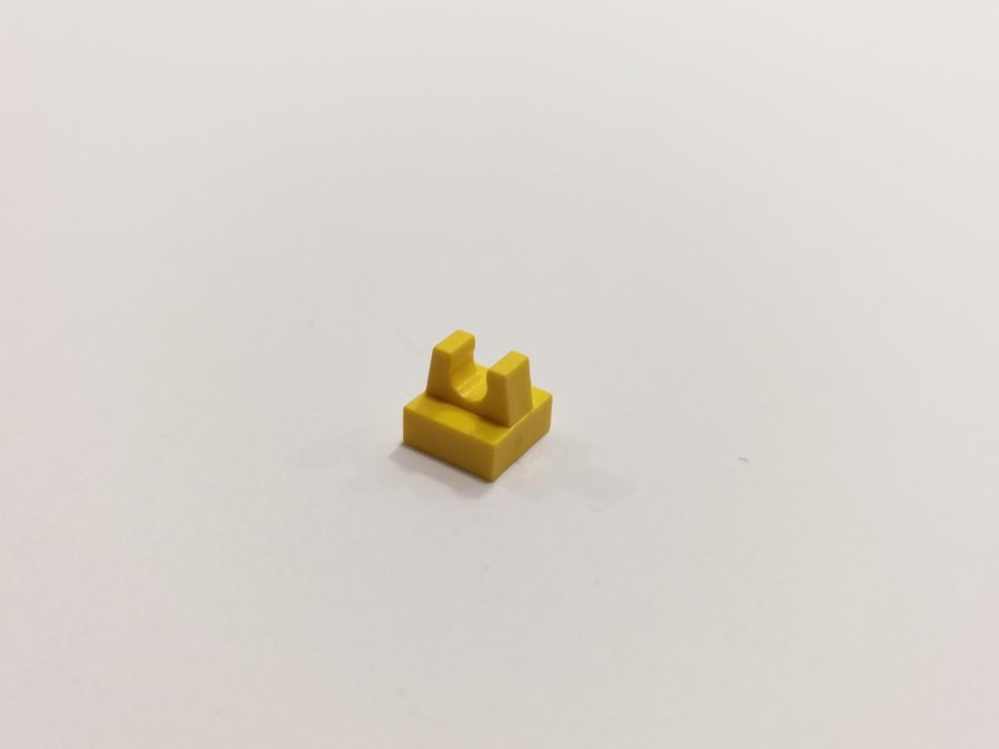 Lego - tile - modifierad - clips - 1x1 - part 2555 - gul